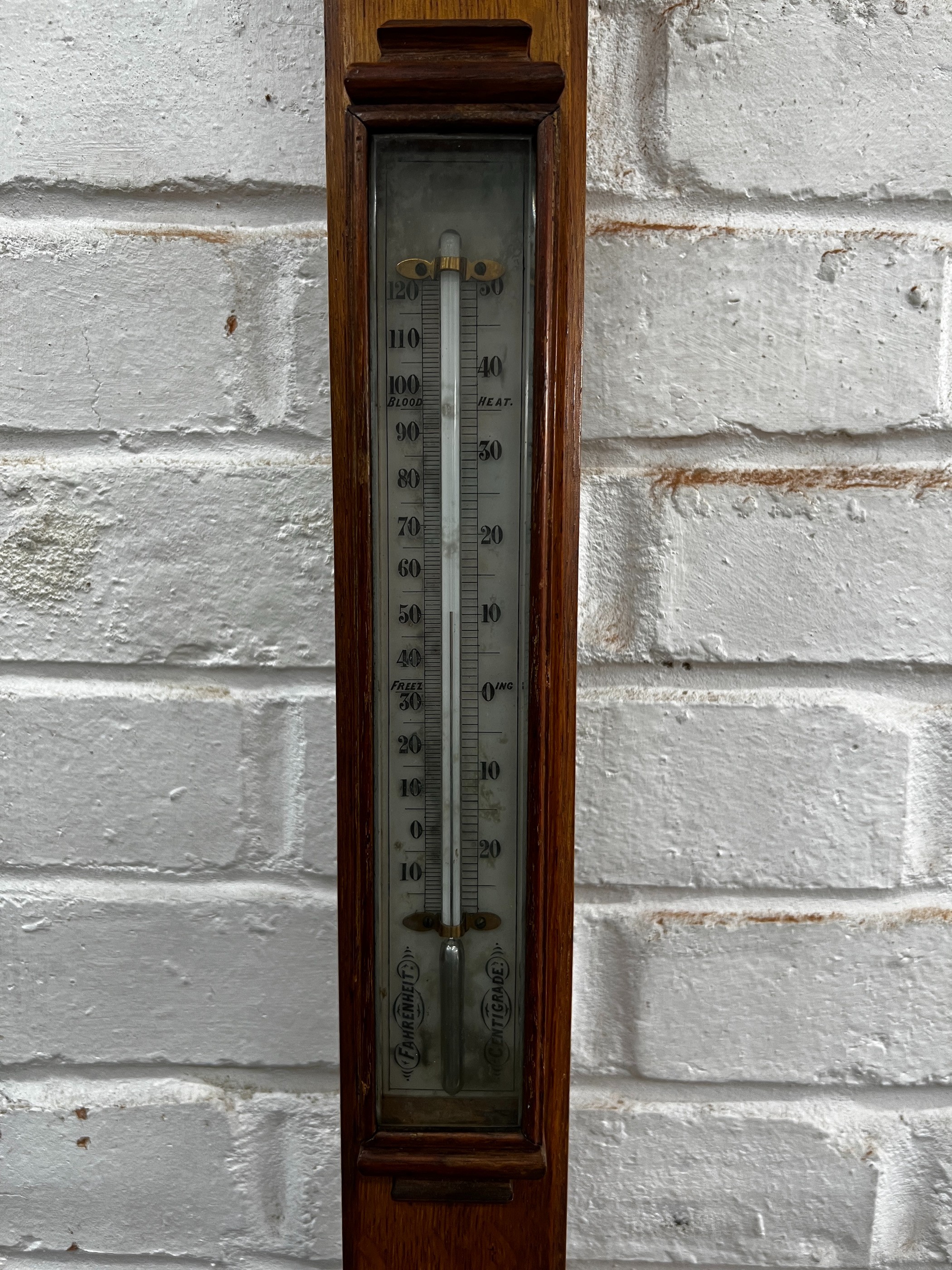 A Victorian oak stick barometer marked J H Steward, London, height 100cm